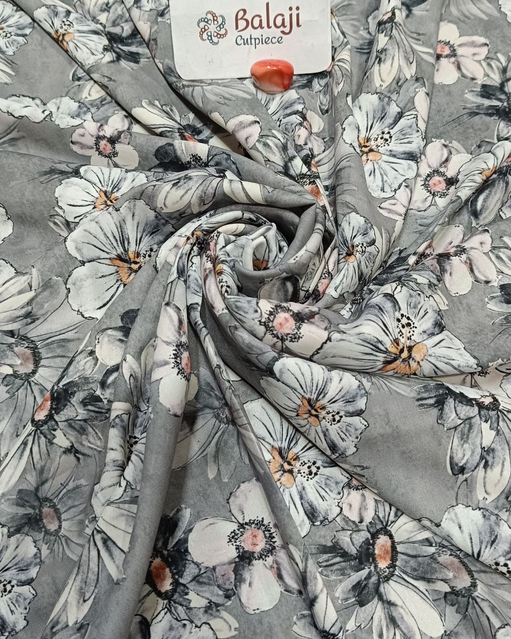 Printed Fiona Grey Colour 44 Inches Width