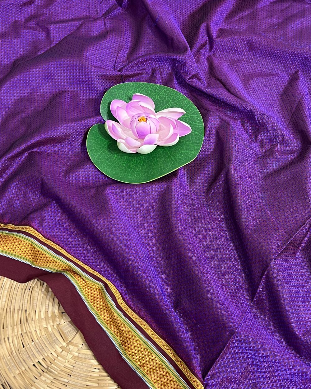 Purple - Karnataka Weave Cotton Khun Fabric 05 main image 1