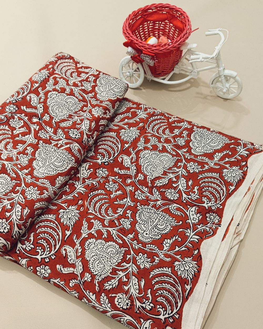 Bagru Hand Block Printed Cotton Maroon Colour 45 Inches Width