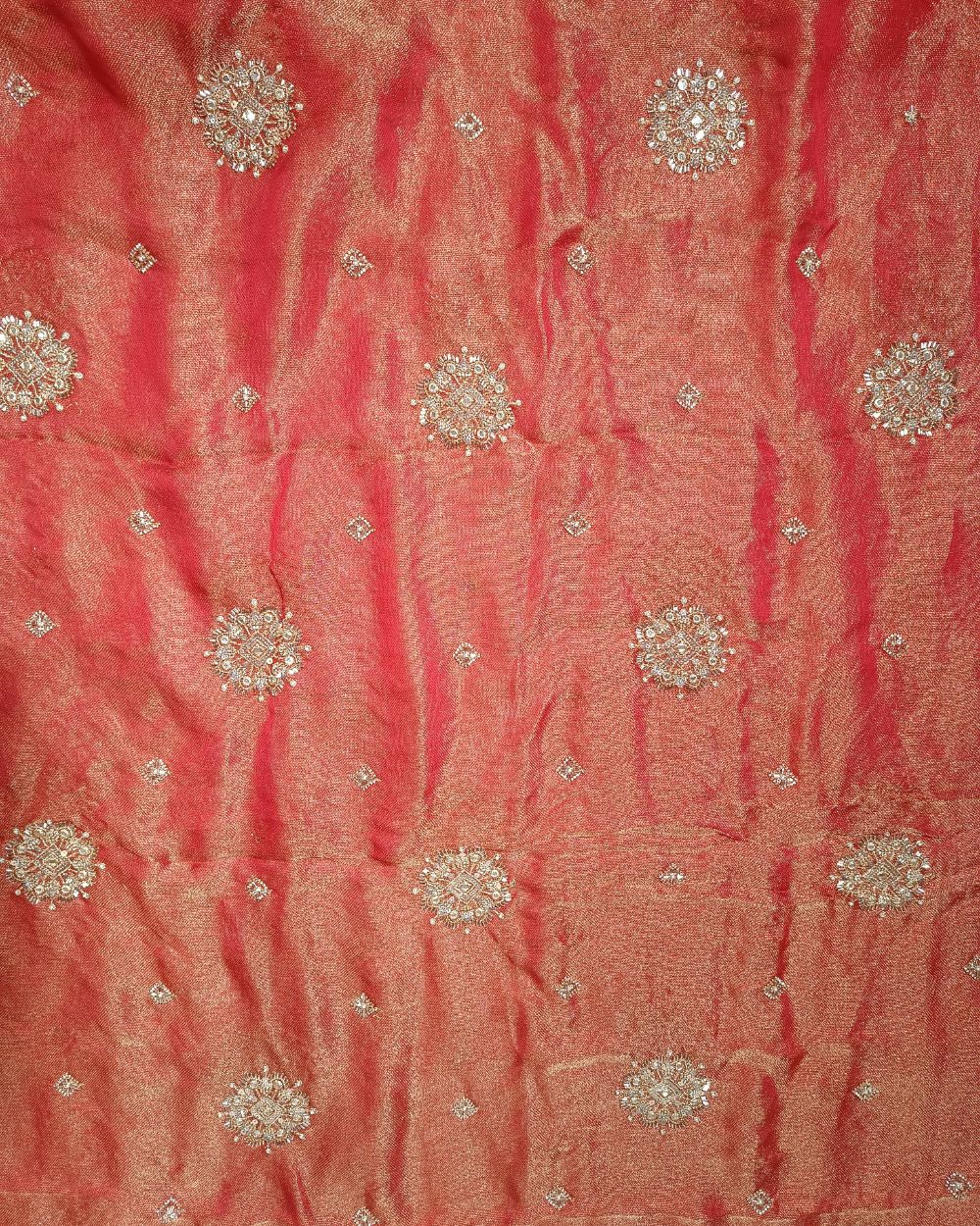 Premium Burberry Silk Work Rust Orange Colour 44 Inches Width