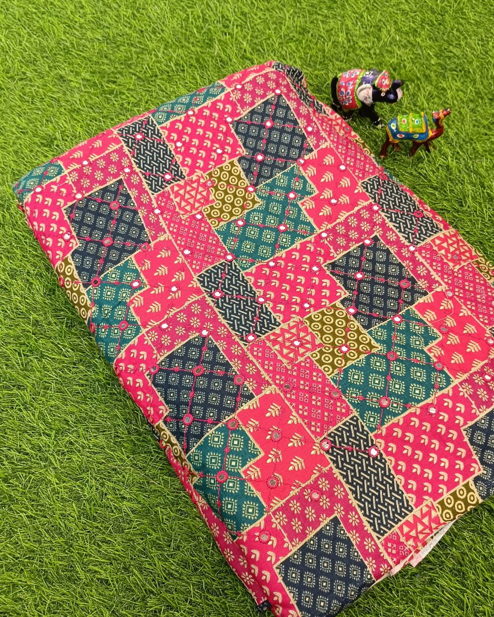 Cotton Abla Work Multicolor 42 Inches Width