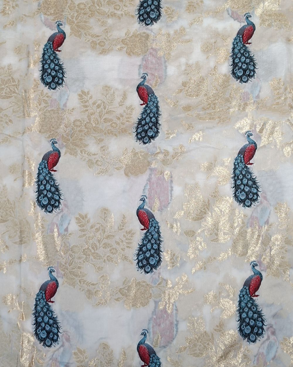 Jacquard Banarasi White Colour 42 Inches Width