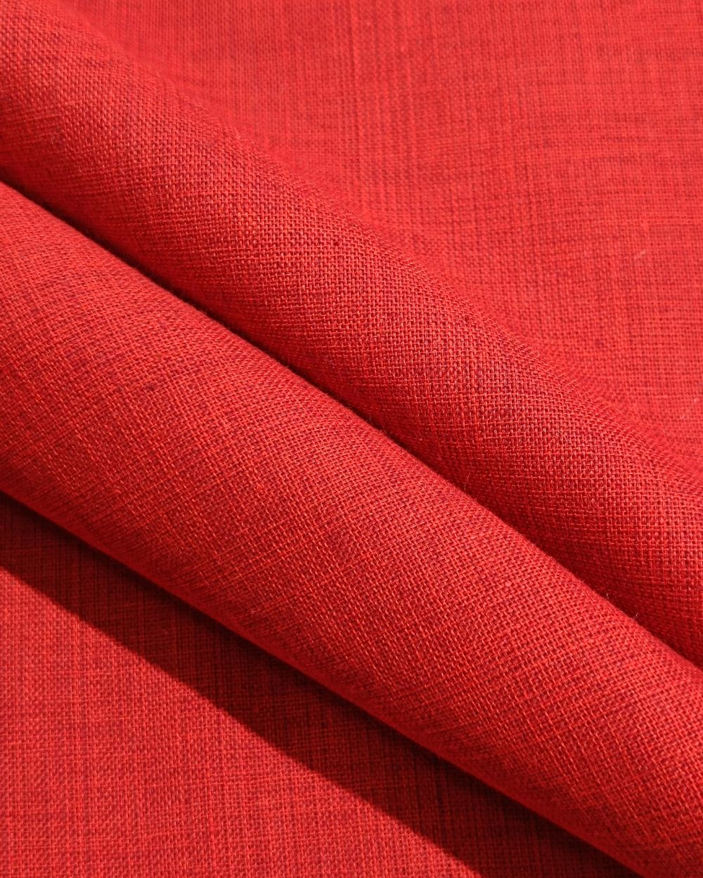 Plain Khadi Cotton Fabric Red Colour 45 Inches Width