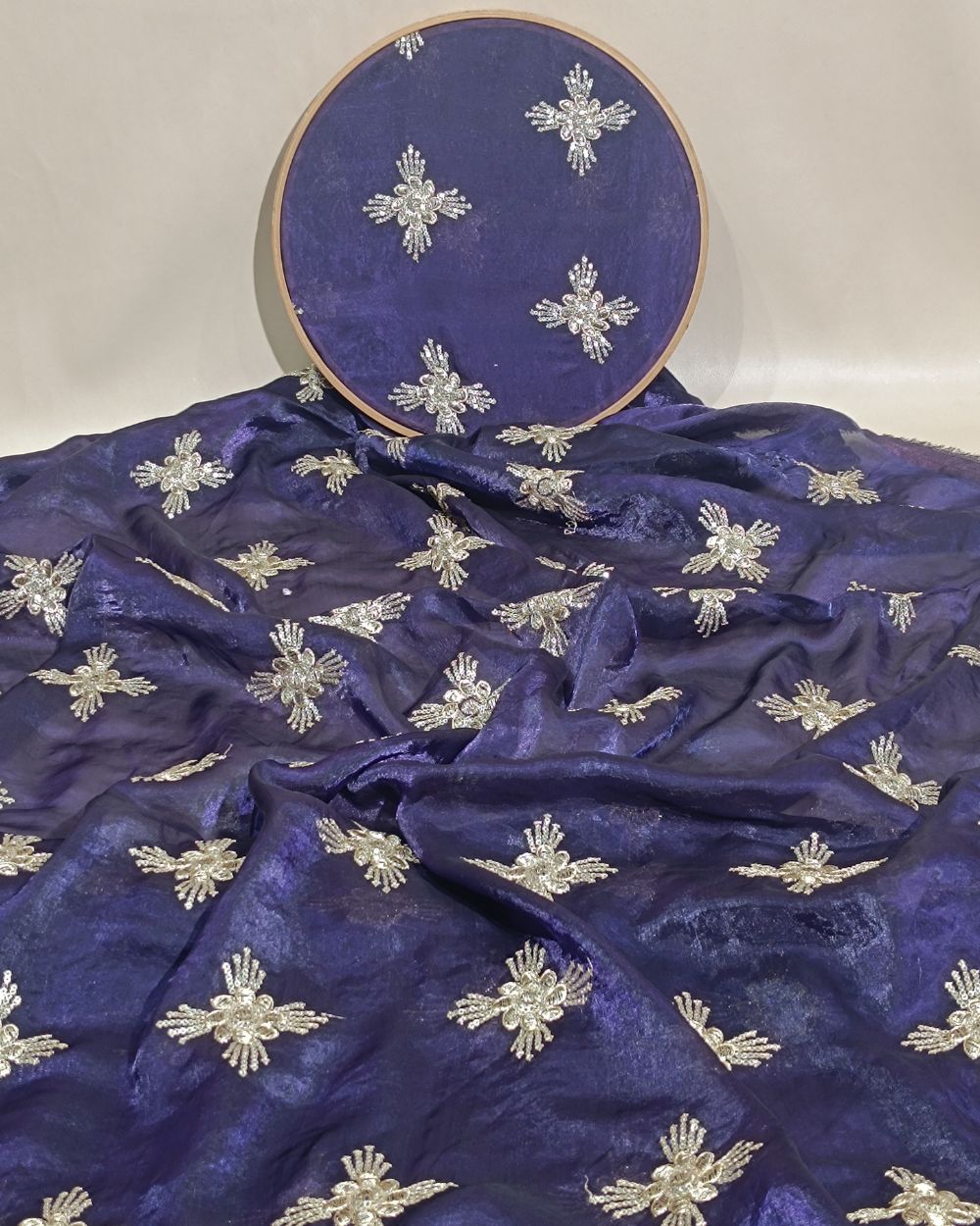 Space Silk Work Dark Purple Colour 42 Inches Width