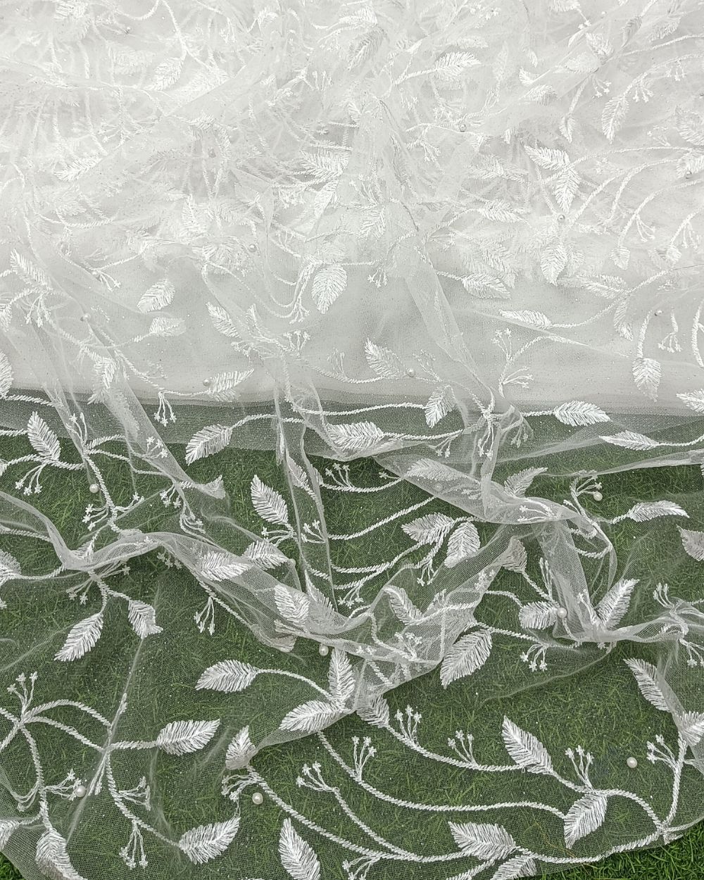 Moti Net Work White Colour 42 Inches Width
