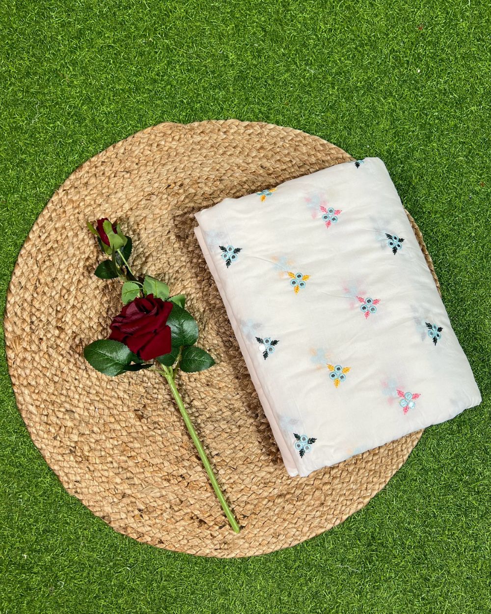 Cotton Work White Colour 44 Inches Width