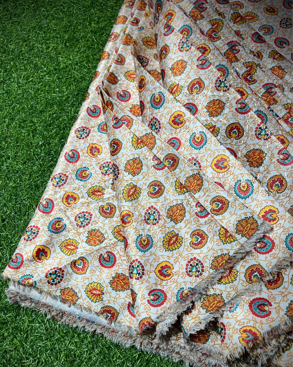 Silk Crochet Work Multicolor 42 Inches Width