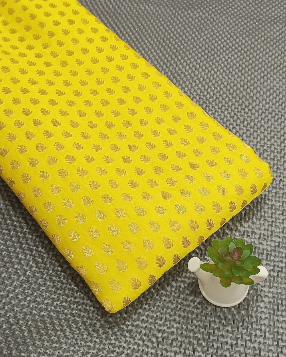 Banarasi Bright Yellow Colour 42 Inches Width