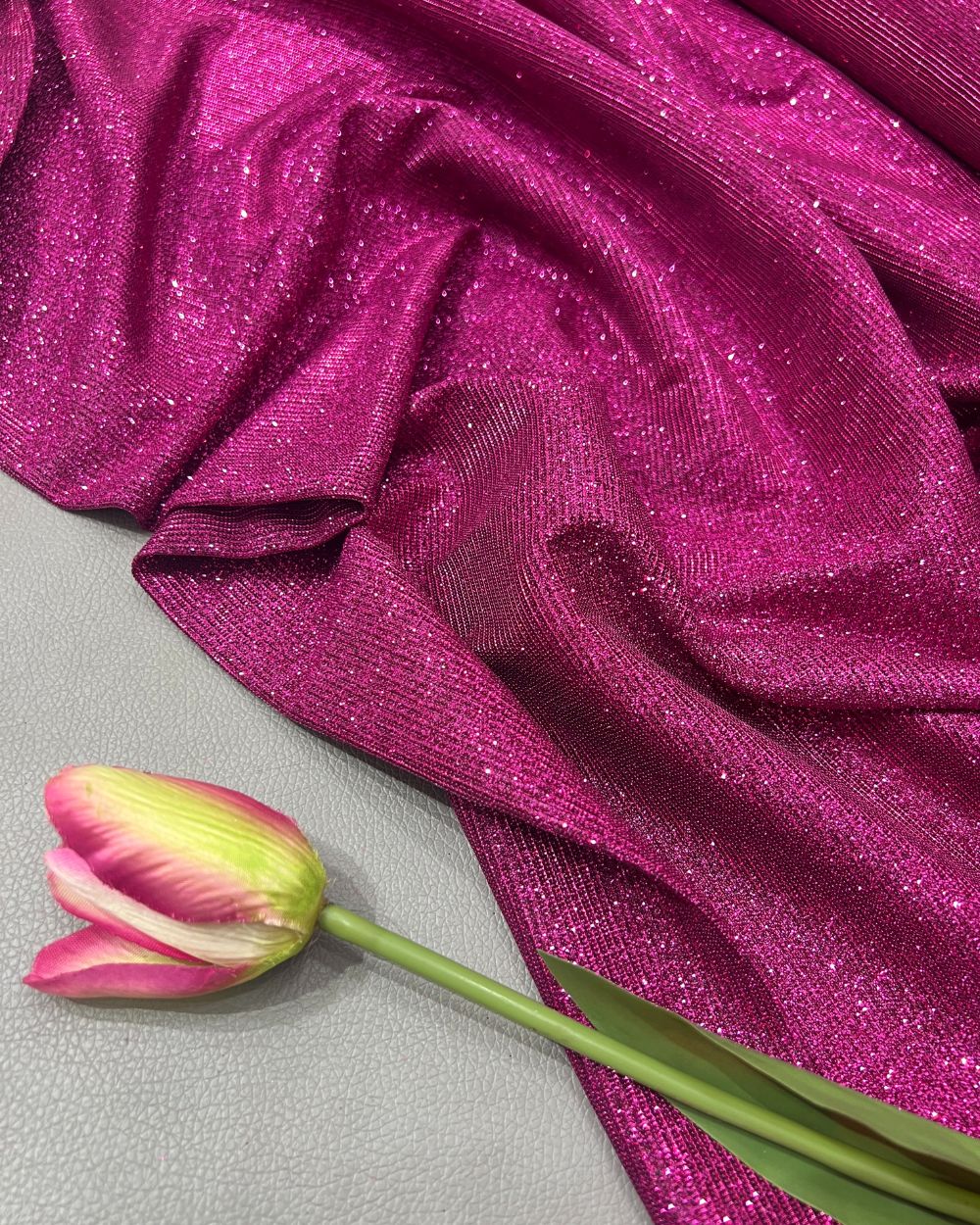 Imported Sparkle Dark Pink Colour 55 Inches Width