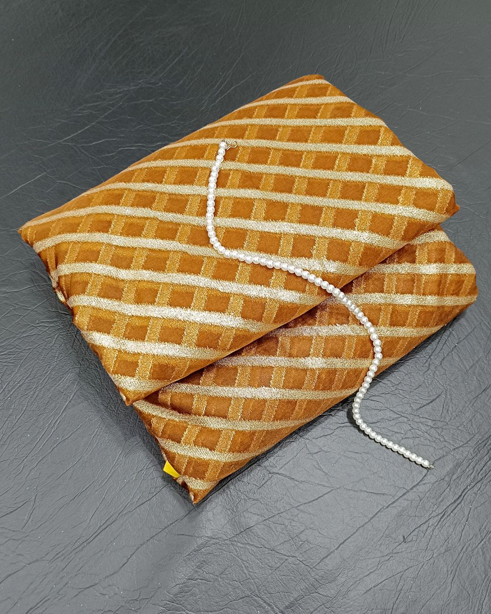 Organza Zari Work Brown Colour 47 Inches Width