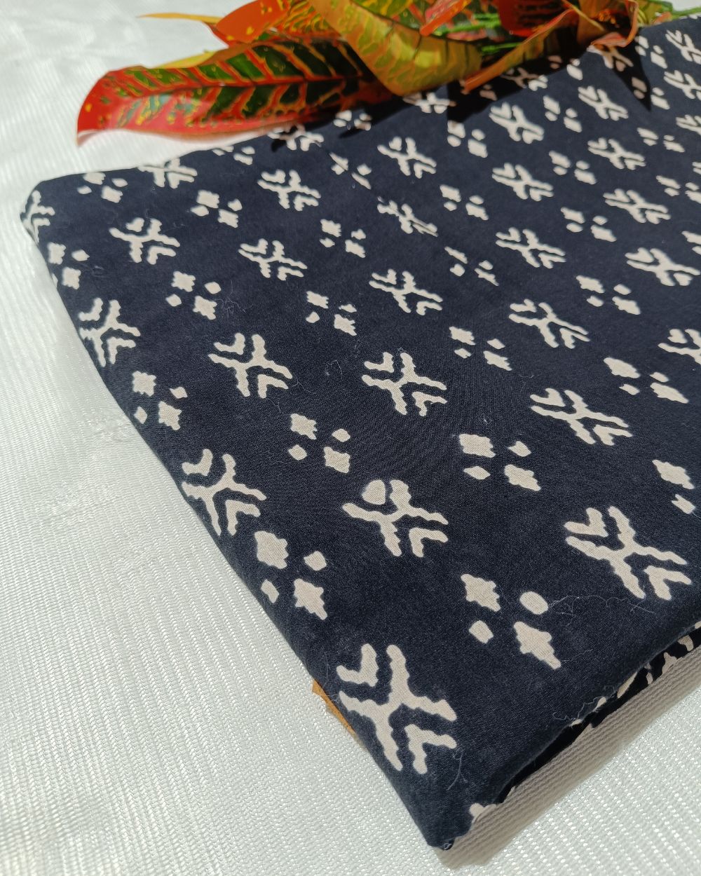 Hand Block Printed Cotton Monochrome Black Colour 42 Inches Width