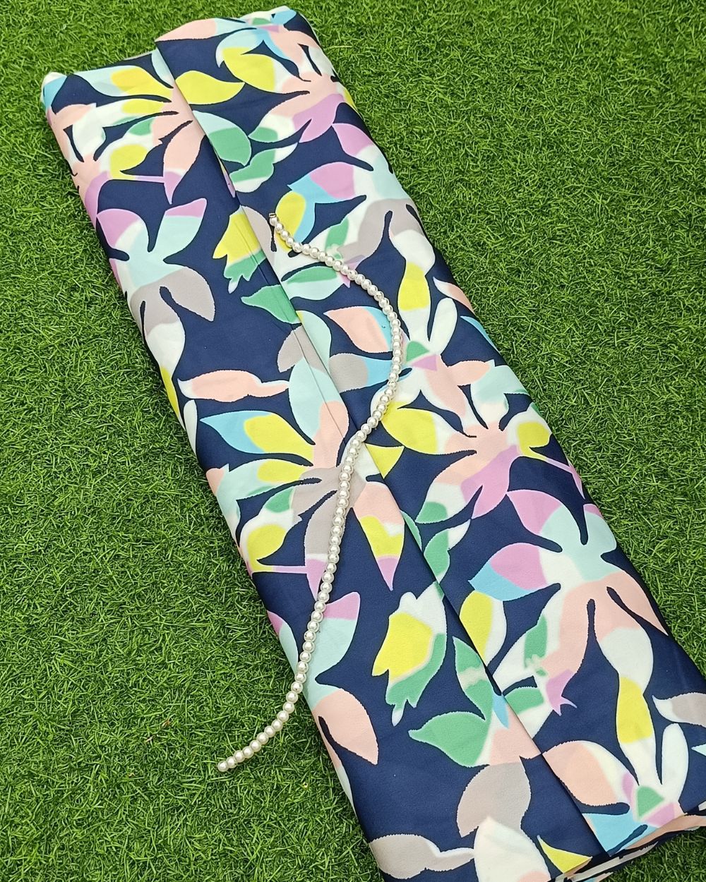 Printed Fiona Navy Blue Colour 44 Inches Width