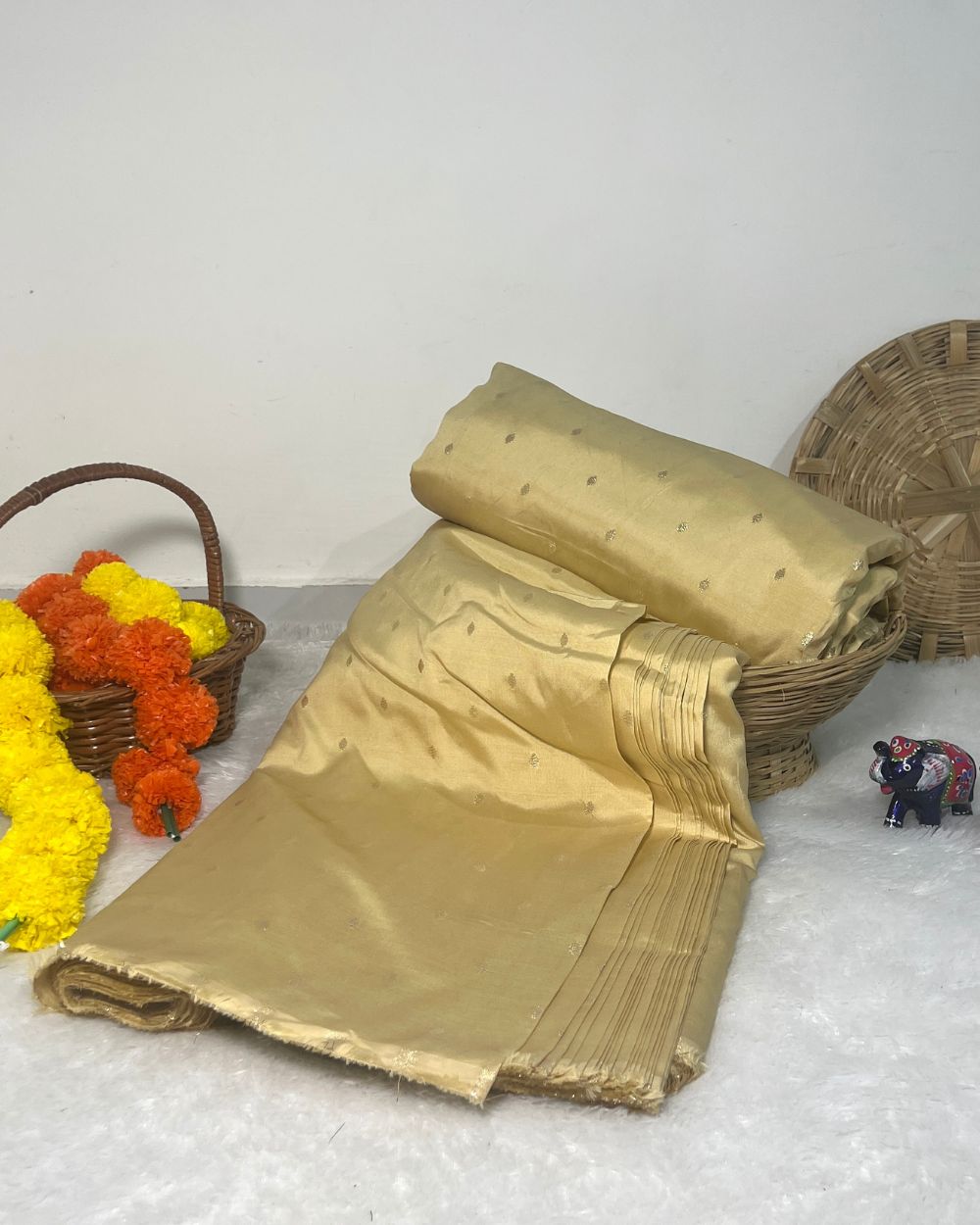 Taffeta Work Light Golden Colour 60 Inches Width