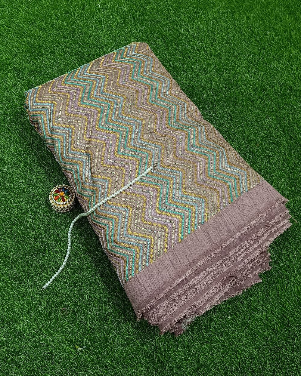 Raw Silk Work Onion Pink Colour 43 Inches Width