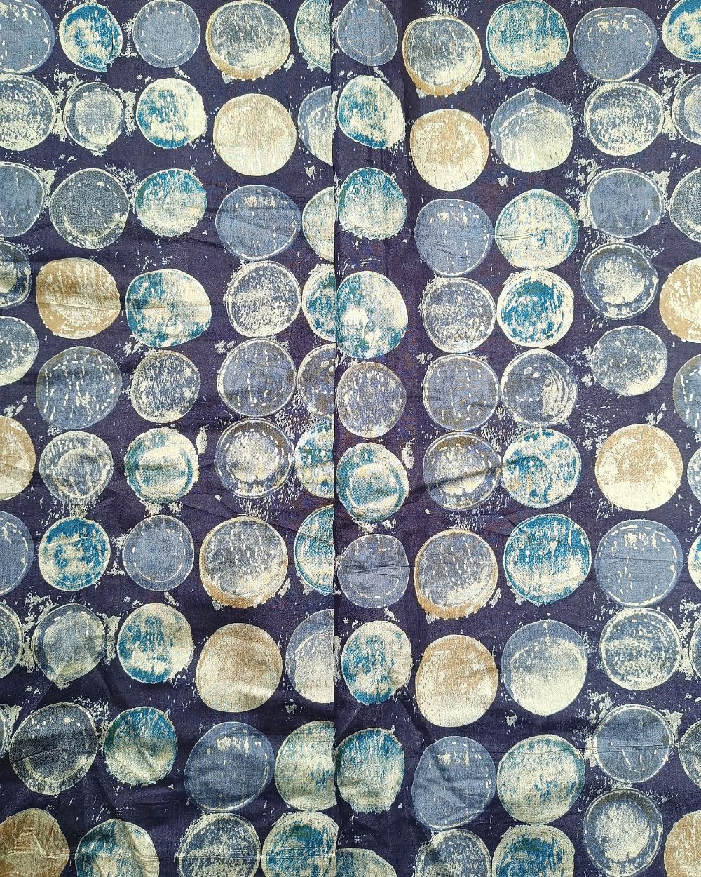 Printed Muslin (Foil) Navy Blue Colour 44 Inches Width