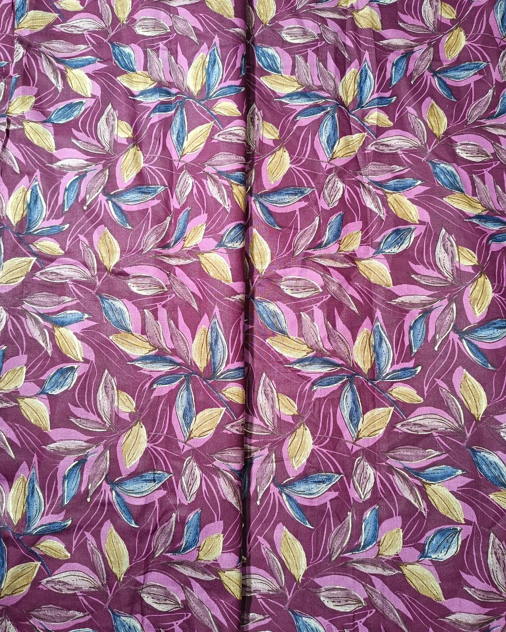 Printed Muslin (Foil) Wine Colour 44 Inches Width