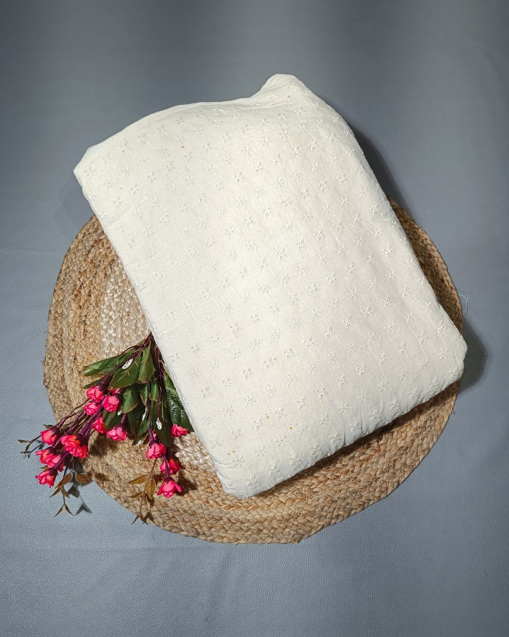 Dyeable Pure Cotton Hakoba Fabric Off White Colour 45 Inches Width