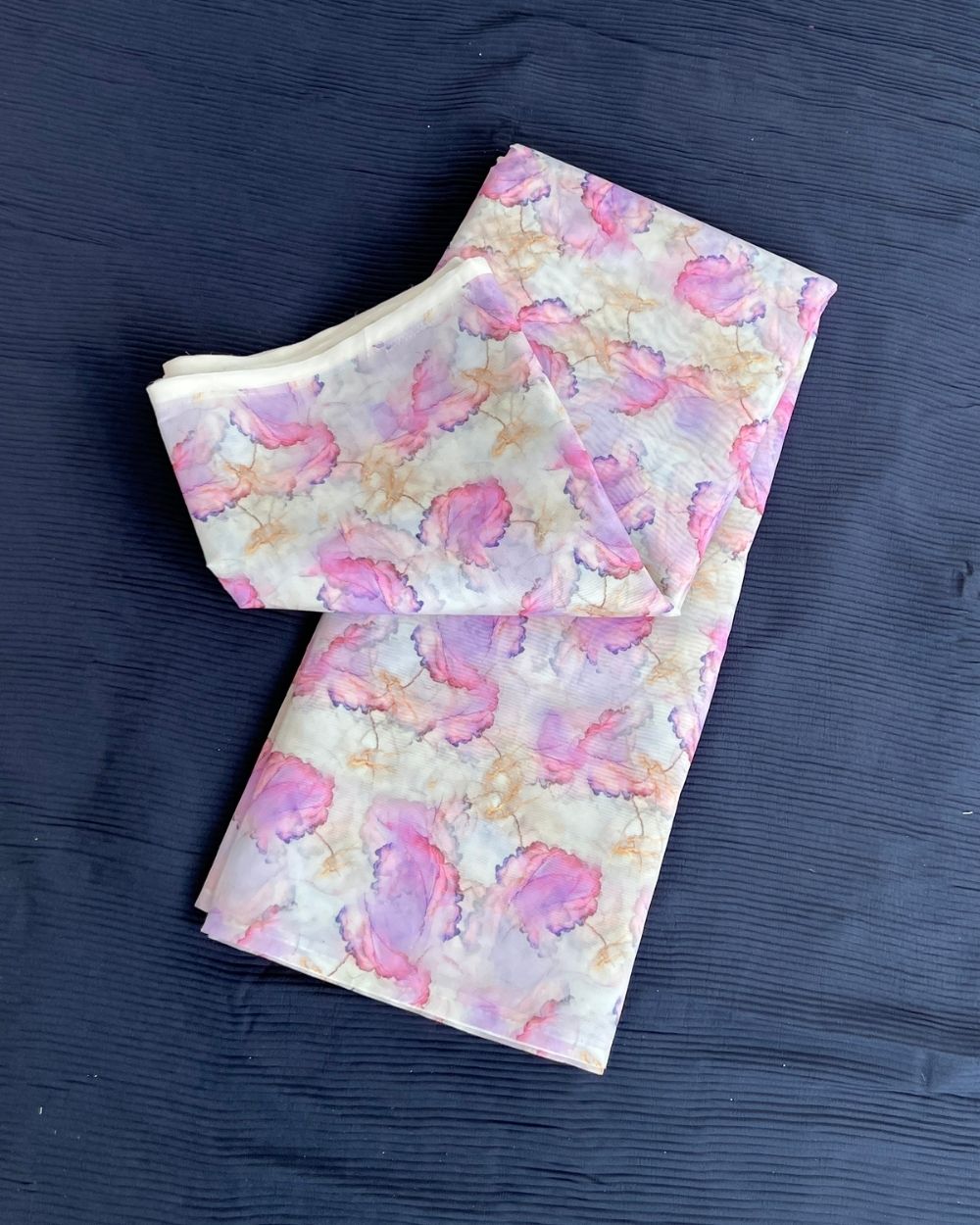 Premium Printed Organza White Colour 42 Inches Width