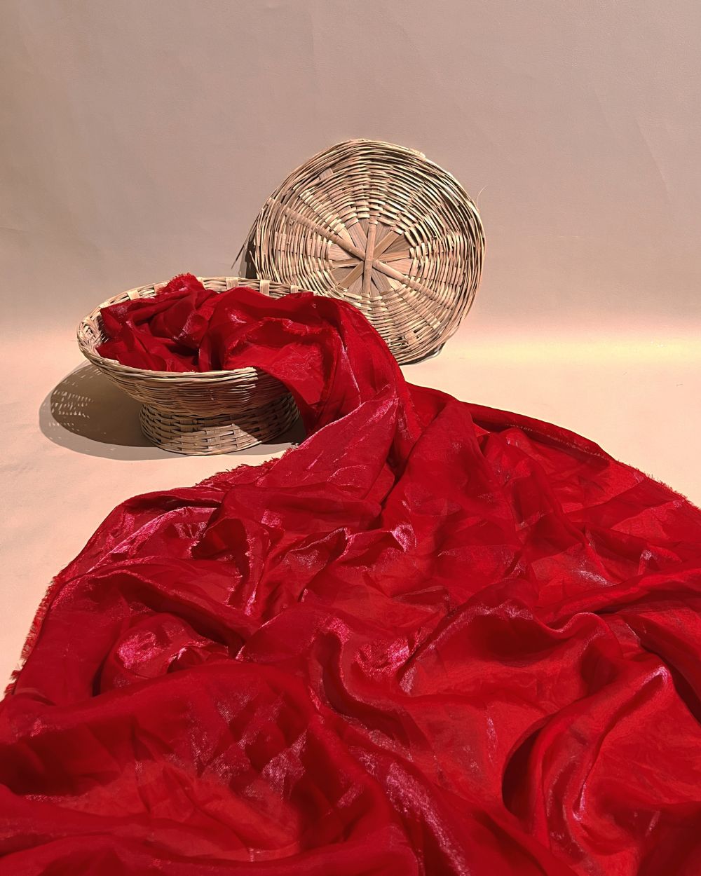 Plain Space Silk (Fendy Satin) Dark Red Colour 45 Inches Width