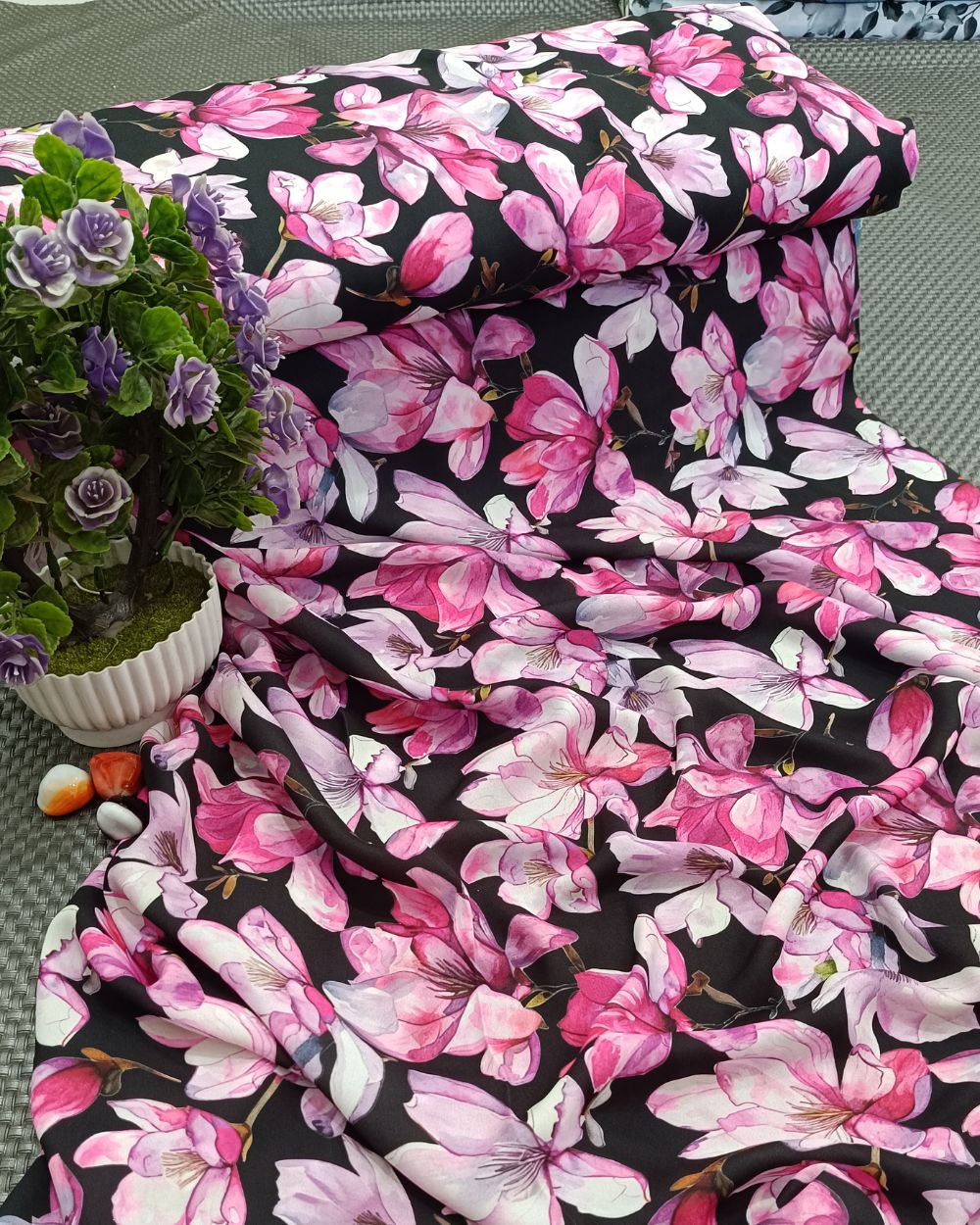 Printed Fiona Black Colour 44 Inches Width