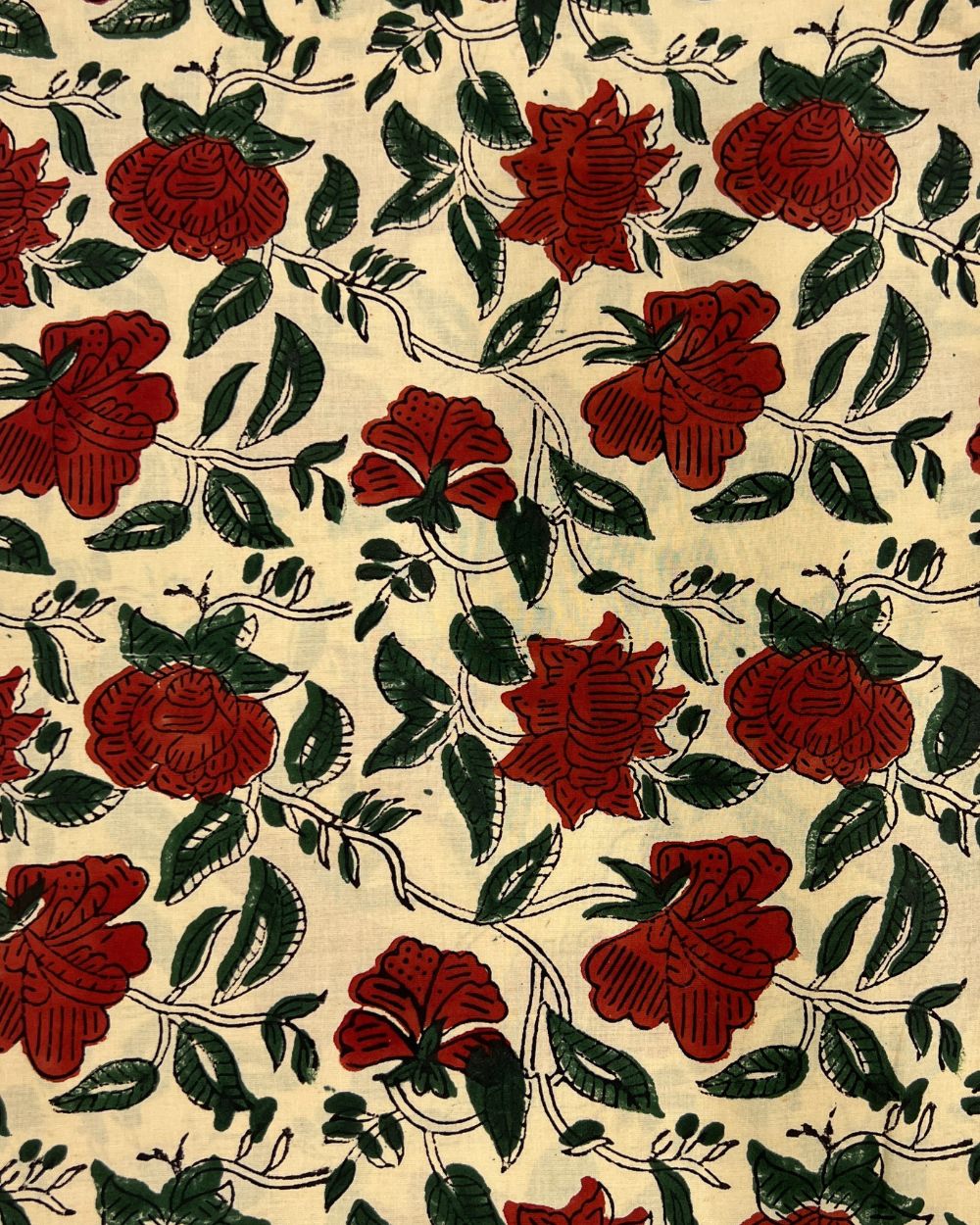 Bagru Hand Block Printed Cotton Beige Colour 45 Inches Width