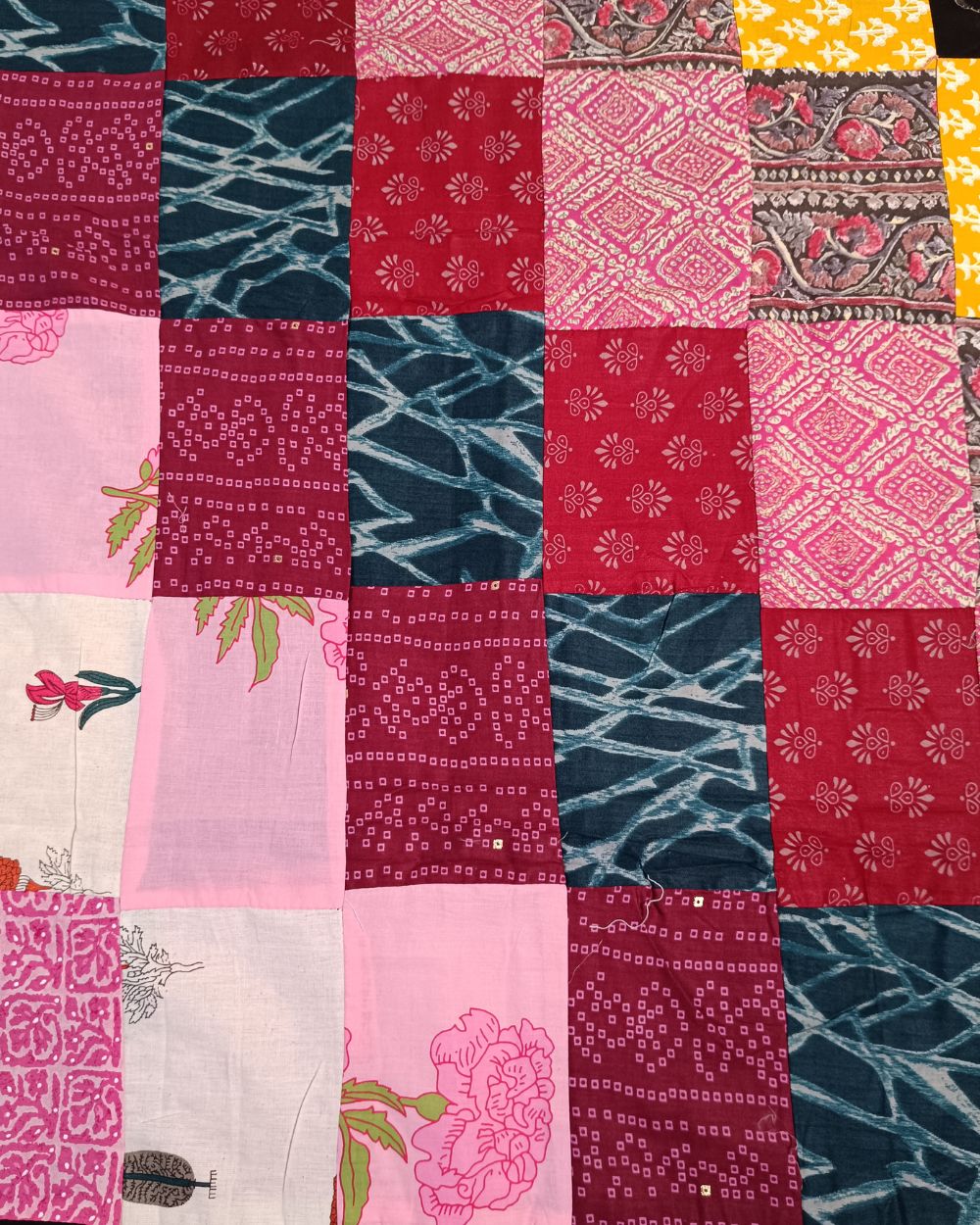 Printed Cotton  Patchwork Quilt Multicolor 42 Inches Width