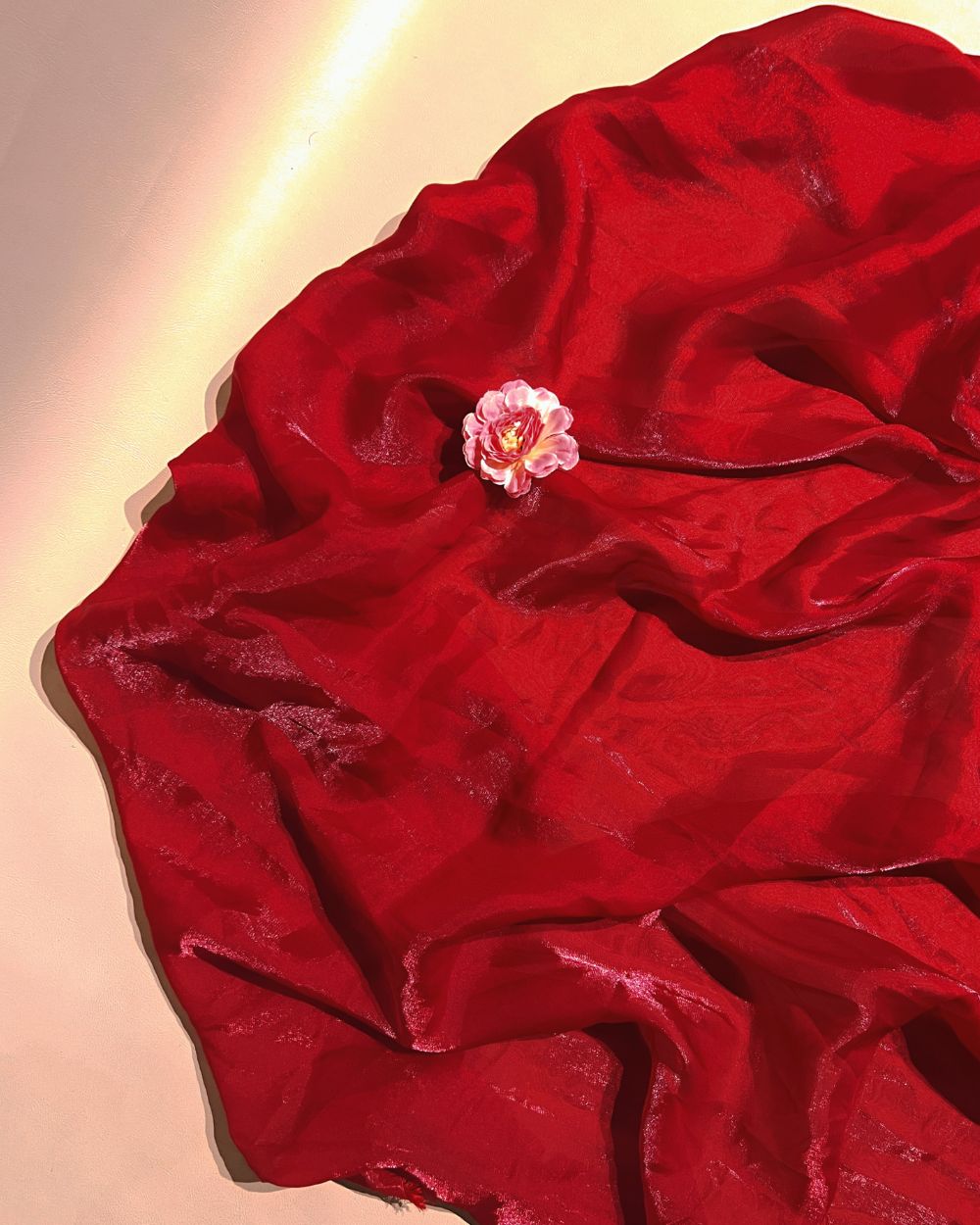 Plain Space Silk (Fendy Satin) Dark Red Colour 45 Inches Width