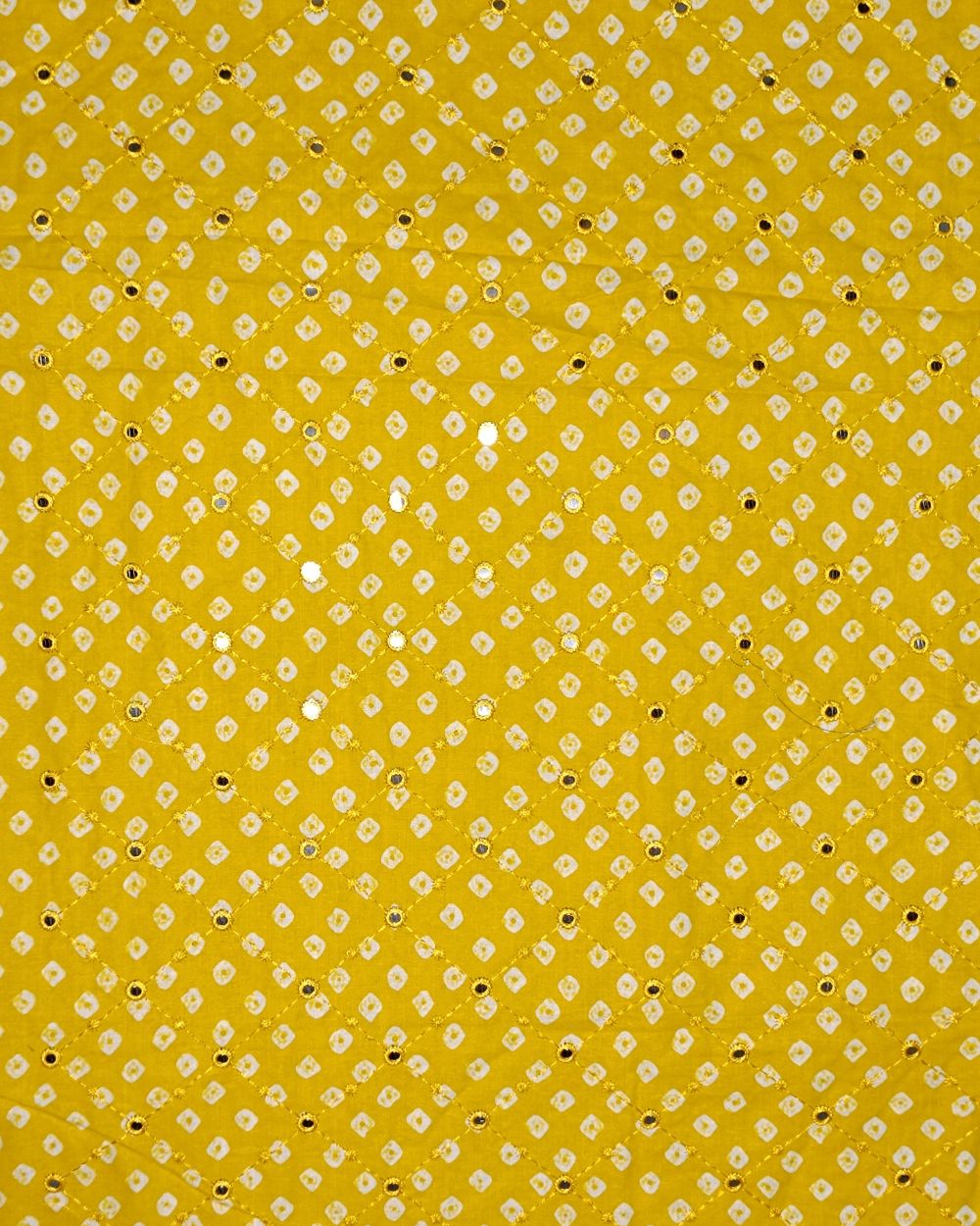 Cotton Abla Work Yellow Colour 42 Inches Width