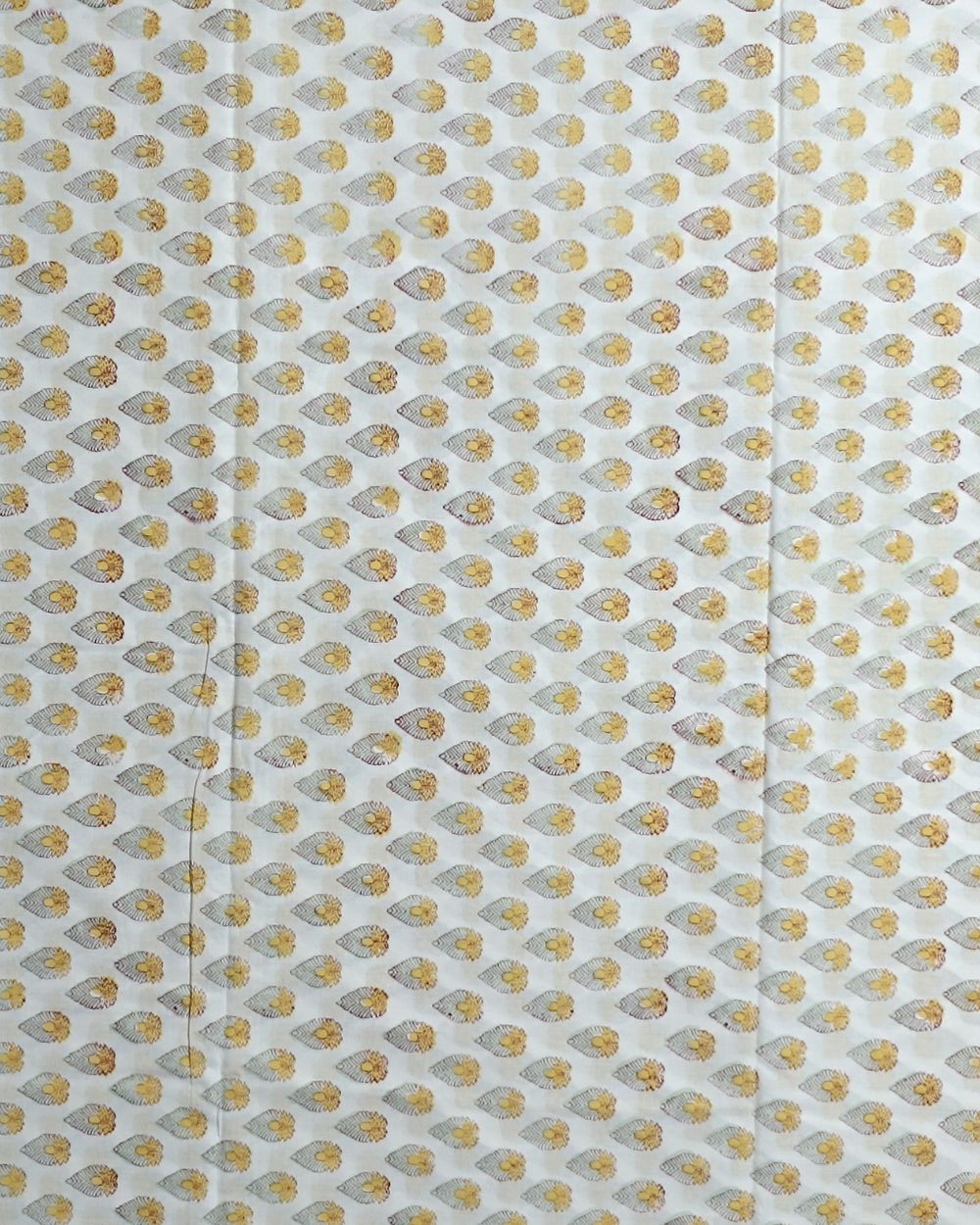 Hand Block Printed Cotton Jaipuri White Colour 44 Inches Width
