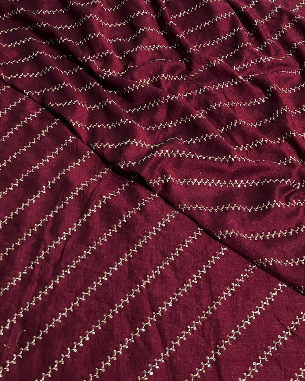 Vichitra Silk Work Maroon Colour 44 Inches Width