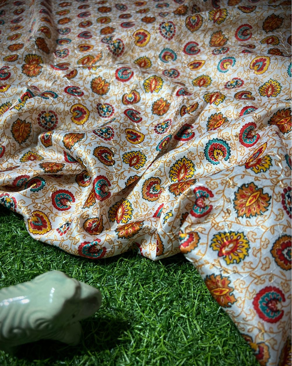 Silk Crochet Work Multicolor 42 Inches Width