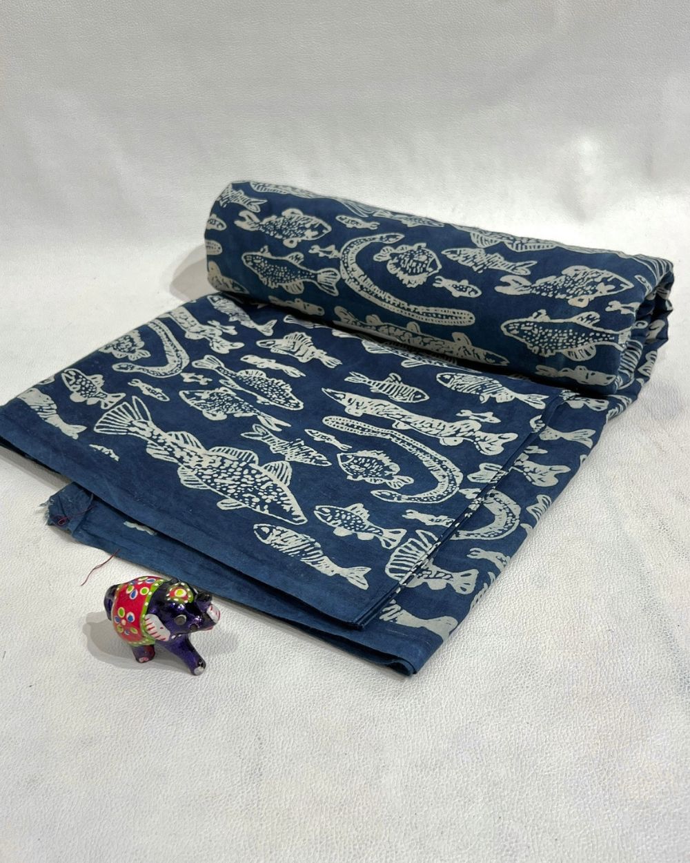 Hand Block Printed Cotton Indigo Blue Colour 44 Inches Width
