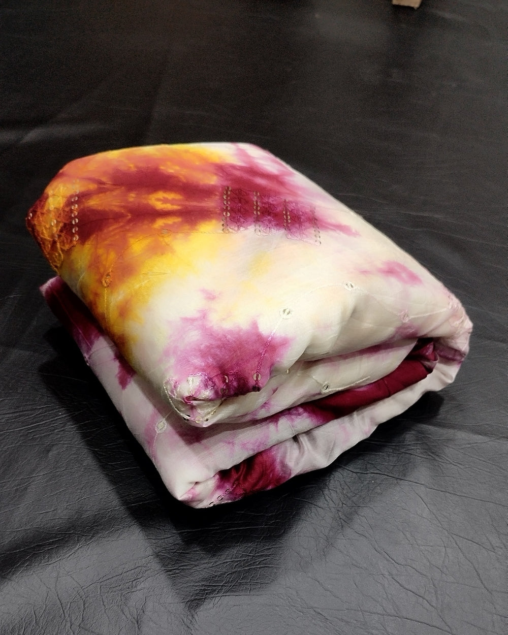 Chanderi Work Shibori Print Maroon Colour 45 Inches Width