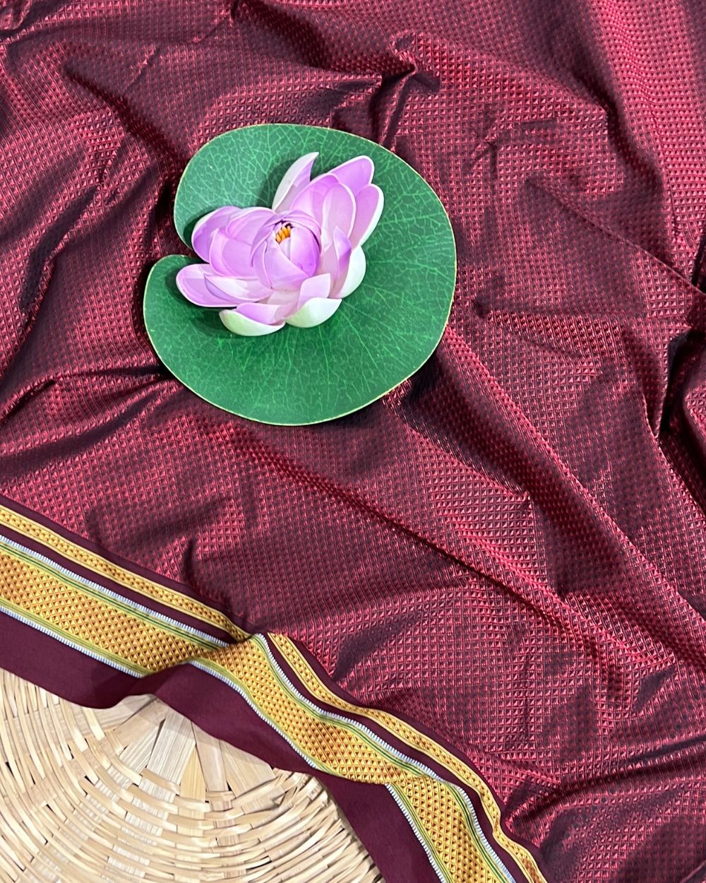Cotton Khun Maroon Colour 36 Inches Width