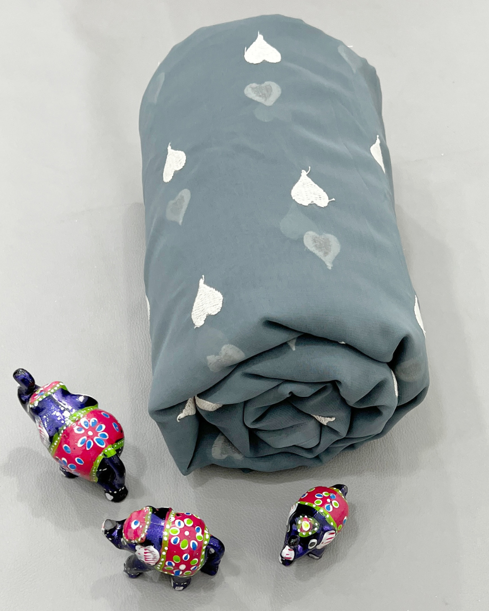 Georgette Work Grey Colour 44 Inches Width