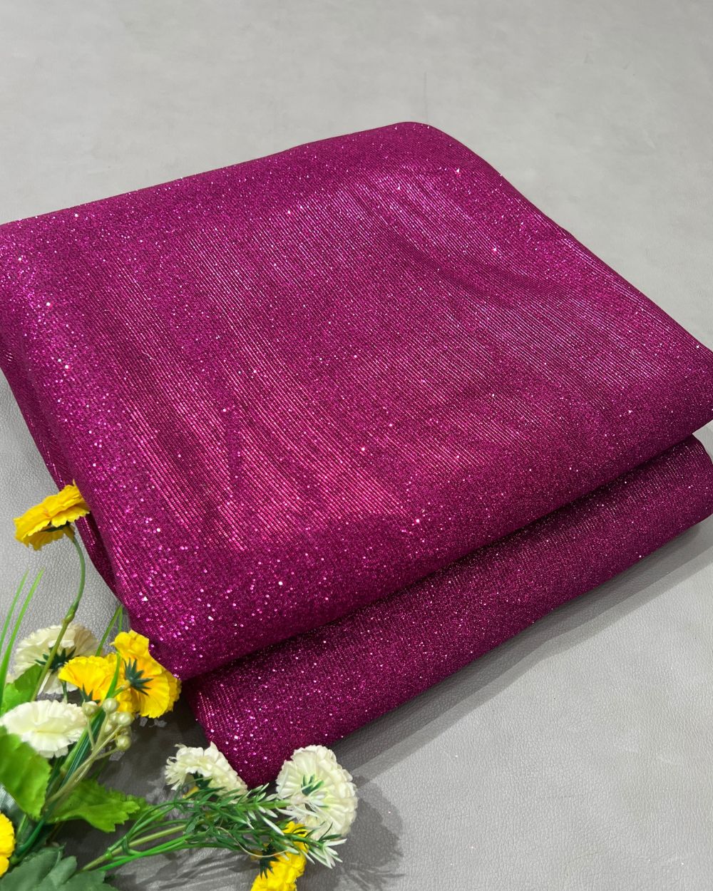 Imported Sparkle Dark Pink Colour 55 Inches Width