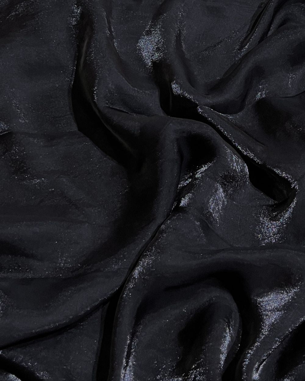 Plain Space Silk (Fendy Satin) Black Colour 45 Inches Width