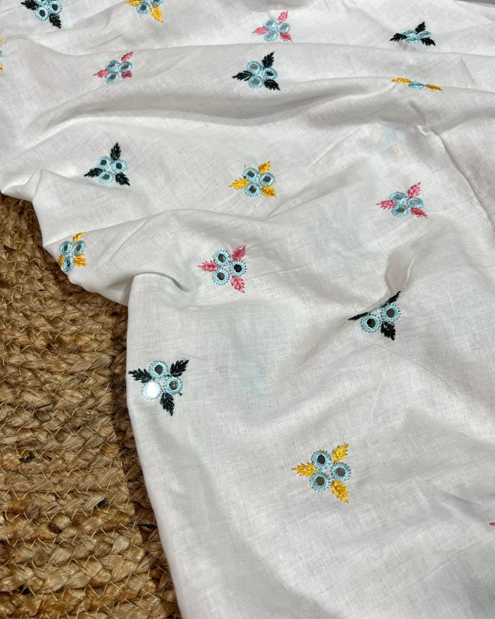 Cotton Work White Colour 44 Inches Width