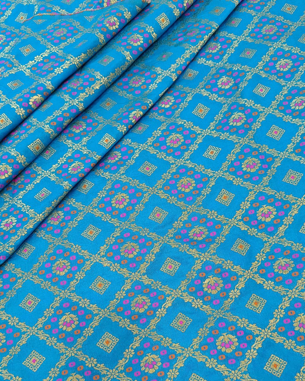 Banarasi Blue Colour 44 Inches Width
