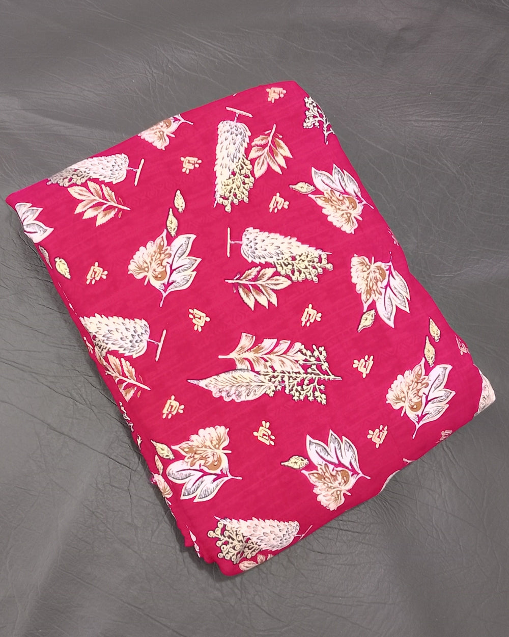 Rayon Foil Print Dark Pink Colour 44 Inches Width