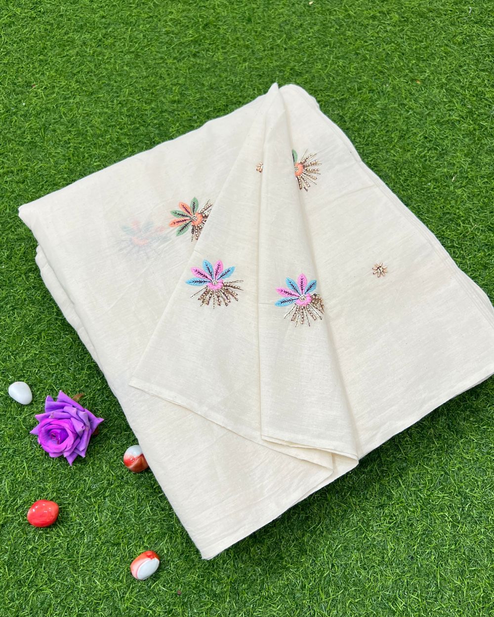 Kora Cotton Work Multicolor 45 Inches Width