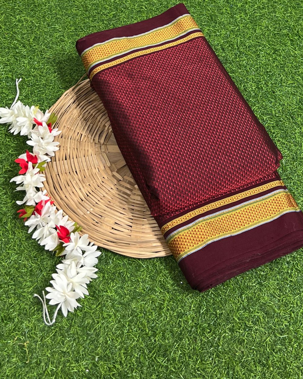 Cotton Khun Maroon Colour 36 Inches Width