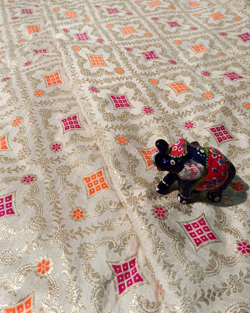 Jacquard Brocade White Colour 42 Inches Width