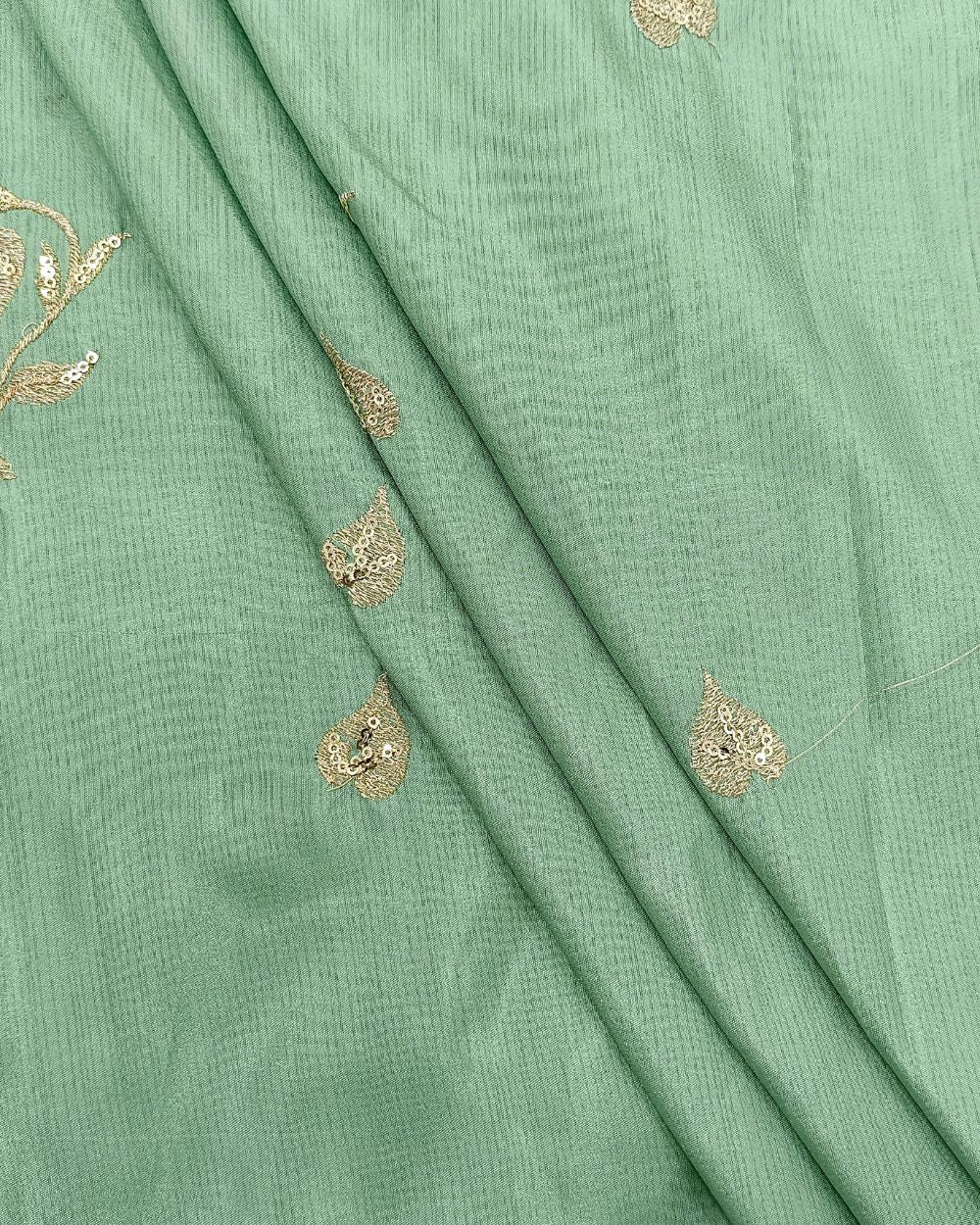 Jalpari Work Dark Pista 44 Inches Width