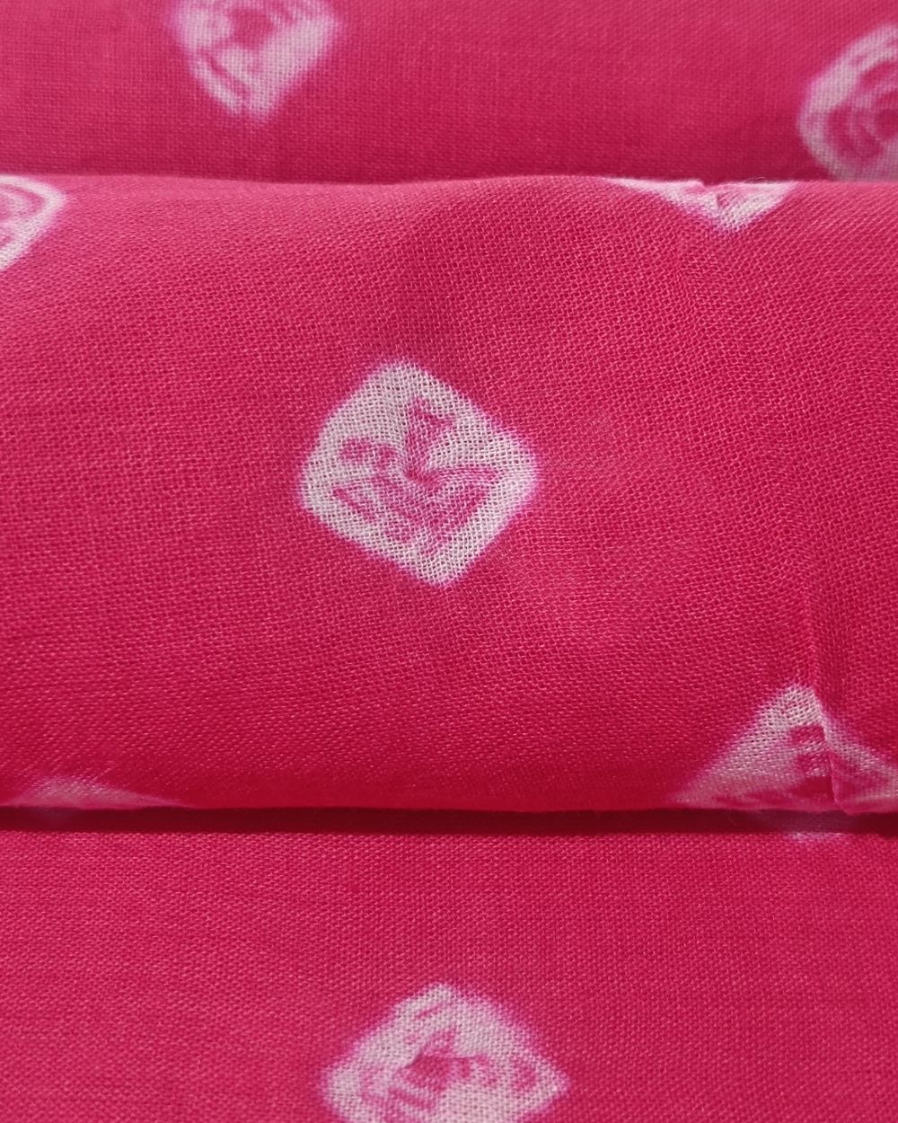 Pure Soft Cotton Bandhani Print Dark Pink Colour 44 Inches Width