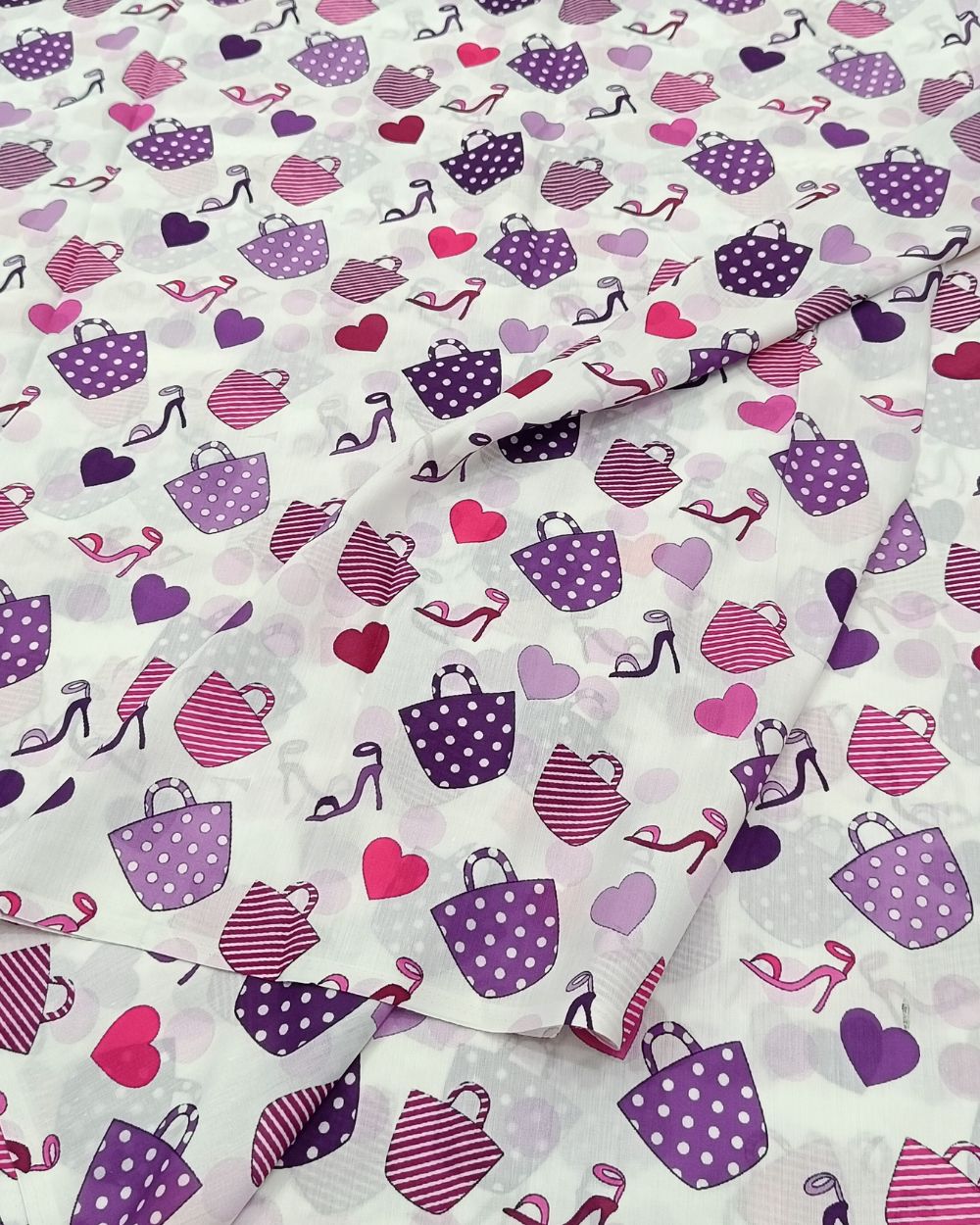 Pure Soft Printed Cotton Purple Colour 44 Inches Width