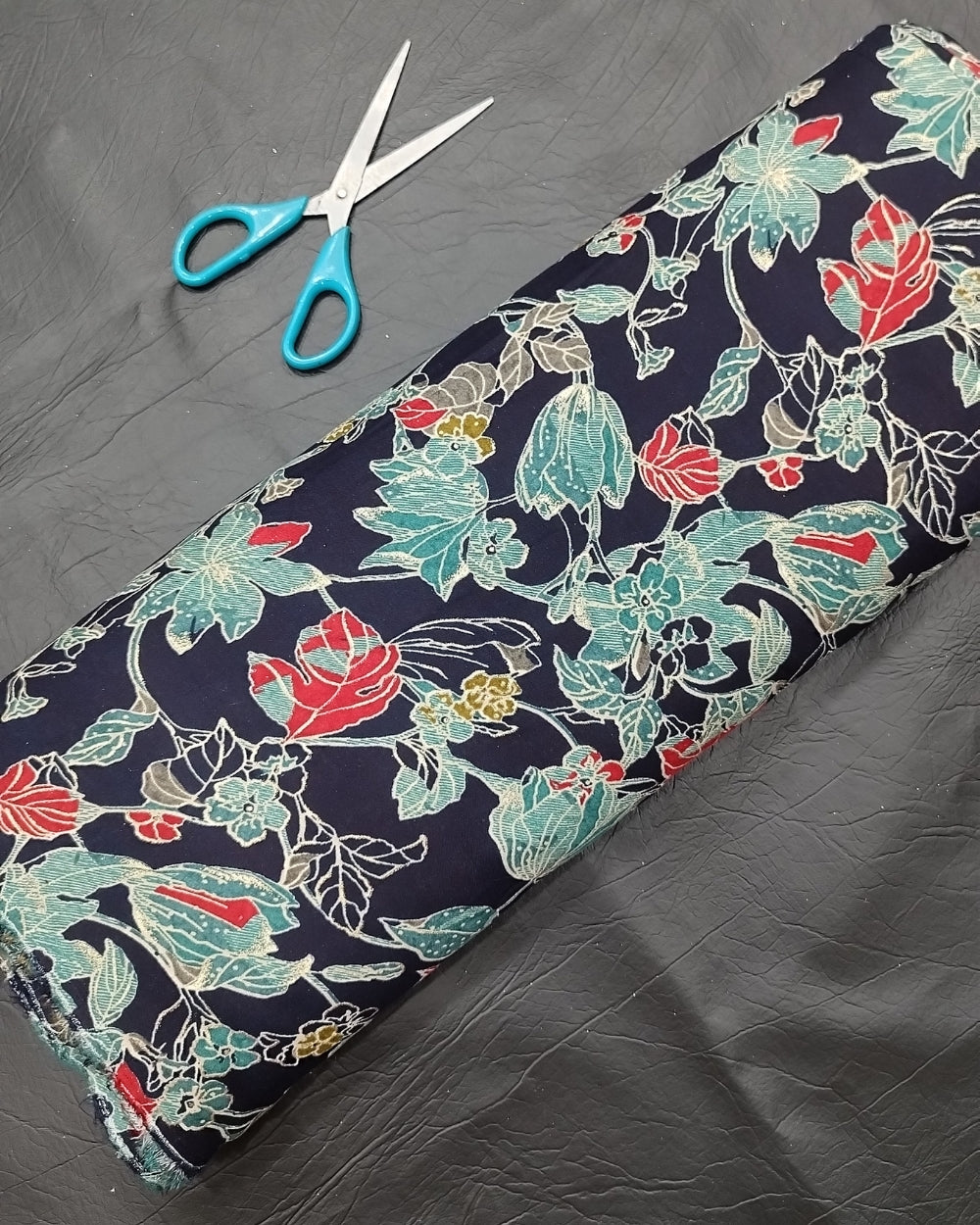 Rayon Foil Digital Print Navy Blue Colour 42 Inches Width