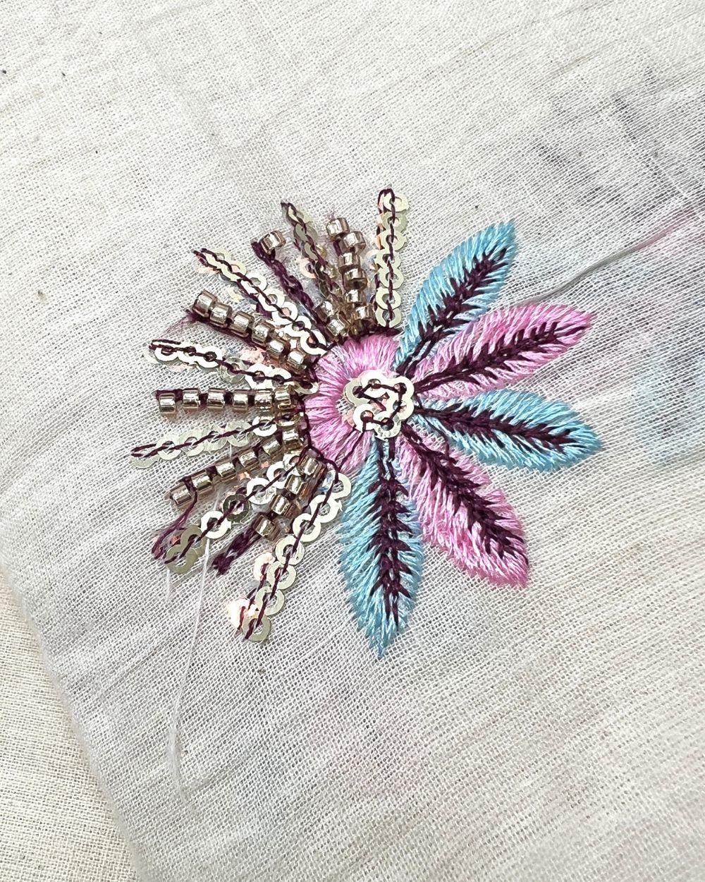 Kora Cotton Work Multicolor 45 Inches Width