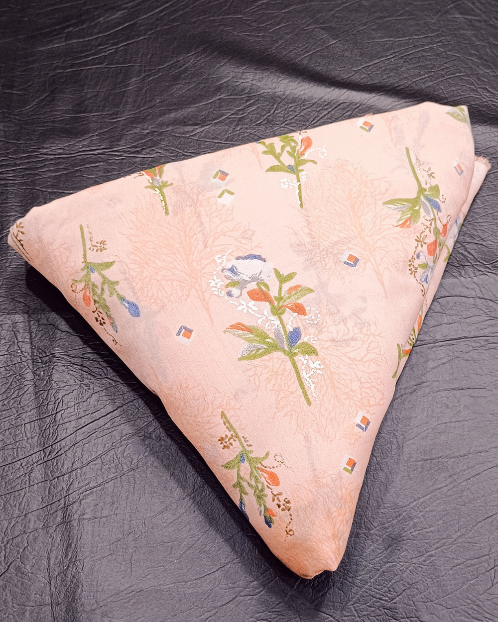 Rayon Foil Print Peach Colour 43 Inches Width