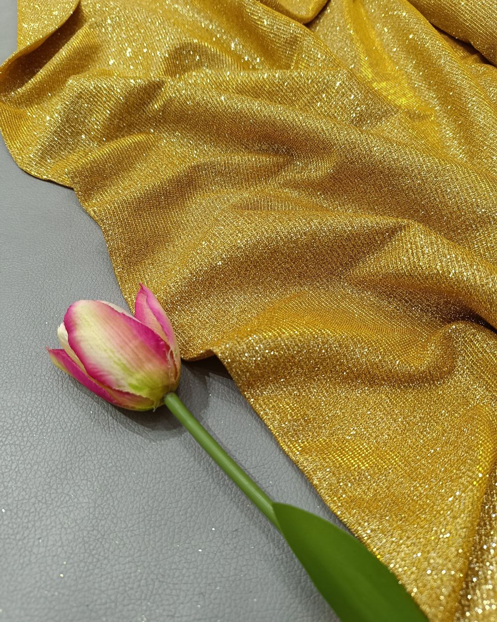 Imported Sparkle Golden Colour 55 Inches Width